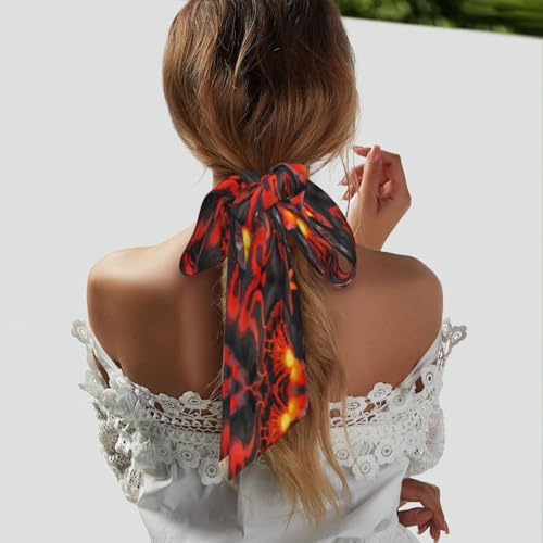 Kilauea Volcanos print Hair Scarf for Women Fashion Silky Satin Headscarf Wrap Breathable Lightweight Neck Scarves 5