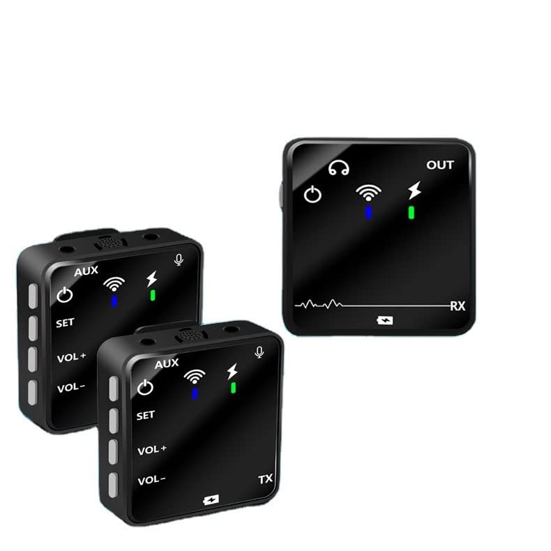 Image of Dual Channel Wireless Microphone System with 2 Transmitters and 1 Receiver, Clip On Lavalier Mic for Podcast, Interview, Vlogging, YouTube, Live Streaming, Online Teaching and Content Creation
