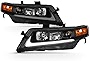 VIPMOTOZ OLED Tube Black Housing Projector Headlight Headlamp Assembly For 2004-2008 Acura CL9 TSX, Driver & Passenger Side