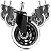 Asani Replacement Caster Wheels with Noise-Free Bearings (3") | 650lb Load Capacity | Protects Floors & Carpets | Smooth Rollerblade Casters for Office & Executive Chairs (Set of 5) (Black)