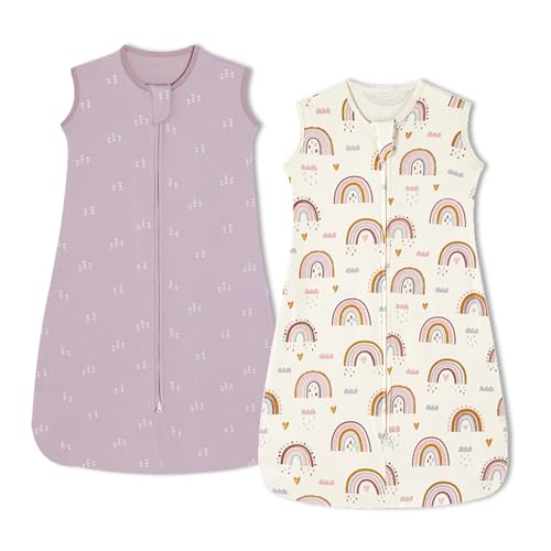 Image of insular Wearable Blanket 2 Pack Cotton Baby Sleep Sack with 2-Way Zipper for Boys Girls Unisex