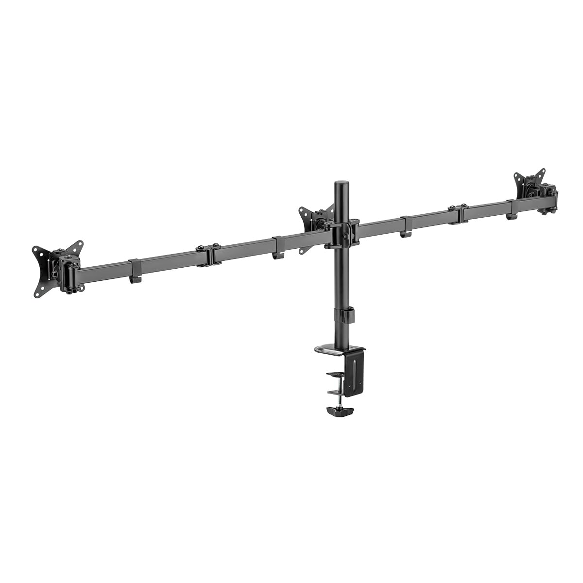 Supporto per monitor in alluminio per 3 monitor (17-27"), lunghezza braccio: 658 mm ciascuno