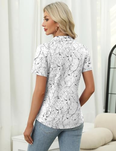 Image of LOMON Womens Golf Polo Shirts Summer Short Sleeve 1 /4 Zip Tops Moisture Wicking Casual Tennis Activewear with Pockets