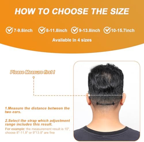 Miniatura 3 de Yeahxing Correa ajustable para lentes, paquete de 4 correas de 16 pulgadas con retenedor para el oído, retenedor de gafas, anticola, antideslizante,