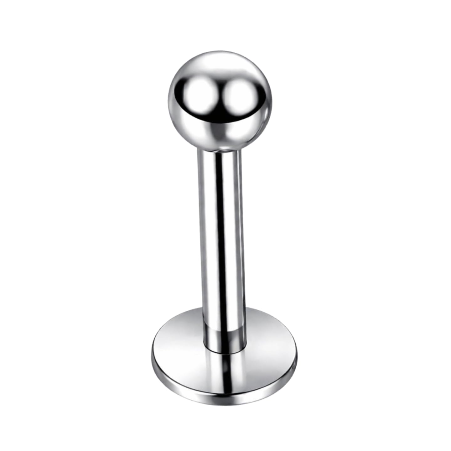 316L Surgical Steel Labret Stud, Internally Threaded, Plain Ball Top, Flat Back, 16G, 6mm/8mm/10mm - Sold as single piece-image-47