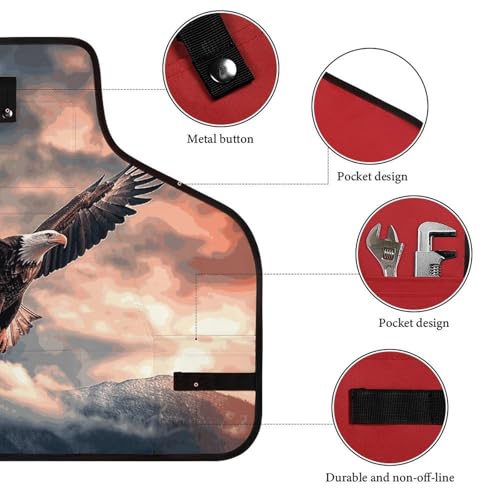 Delantal de trabajo ajustable Eagle In The Sky negro con 8 bolsillos miniatura 3