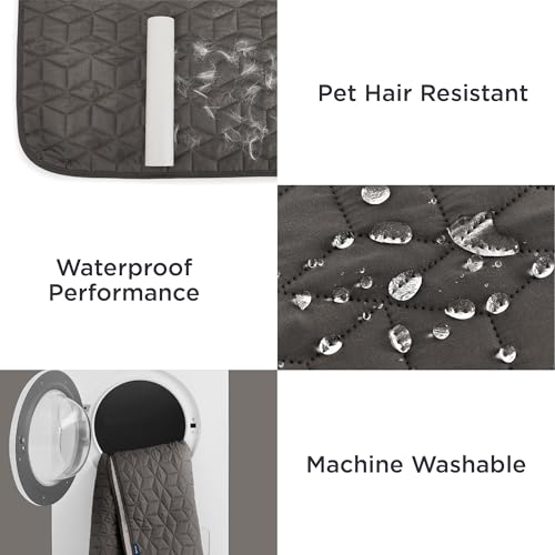 BEDSURE wasserdichte Hundedecke - 76x178 cm, Polyester, rutschfest, schmutzabweisend, Dunkelgrau