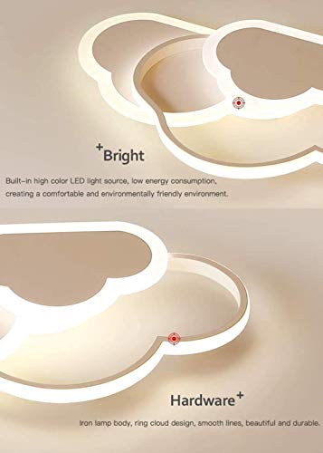 Plafoniera a forma di nuvola creativa con telecomando dimmerabile, plafoniera in acrilico da incasso per soggiorno, camera da letto, corridoio e camera dei bambini, 52 cm (20,5 in) 36 W - Image 6