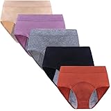 Menstrual Underwear Period Pants Ladies Postpartum Briefs Hipster Panty Comfortable Soft Knickers Stretchy High Waist Multipack Pack Of 5 Multipack 3XL