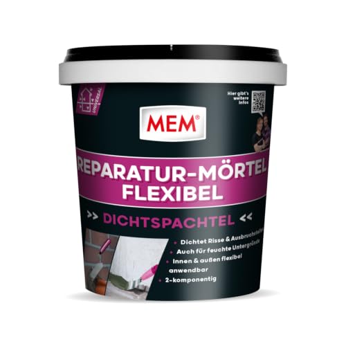 MEM Reparatur-Mörtel Flexibel Grau/Weiß – 1 kg – Dichtspachtel – Ansicht 1
