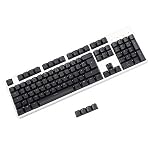 YMDK 105 Deutsch ISO Double Shot PBT Shine Through OEM Profile Keycap Set passend für Cherry MX Switches Mechanische Tastatur (schwarz)