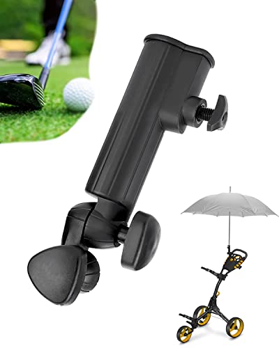 Golf Accessories Golf Umbrella Holder Golf Umbrella Holder for Trolley Adjustable Anti-Fall Black Umbrella Stand Attachment Deluxe Cart Umbrella Holder for Golf Push Cart Handles