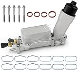 926-959 926-876 3.6L Upgraded Aluminum Engine Oil Cooler Filter Housing for 2017-2018 Dodge Journey Charger Challenger Caravan Durango Avenger Ram Jeep Wrangler Cherokee Chrysler 200 300 Town Country
