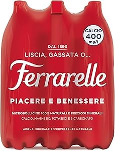 Acqua Ferrarelle Effervescente Naturale, Bottiglie di Acqua da 1,5x6 litri in PET (30 casse - 180 bottiglie)