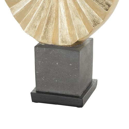 Escultura decorativa bailarina de polystone dorada 11x4x17 in miniatura 5