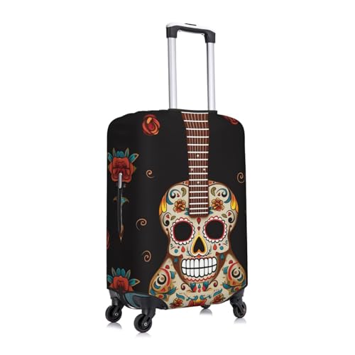 Travel Luggage Cover Fashion Suitcase Protector Guitar Pepper Sugar Skull Spandex Baggage Covers Washable Suitcase Covers Anti-Scratch Luggage Cover Protectors Fits 18-32 Inch Suitcases X-Large2