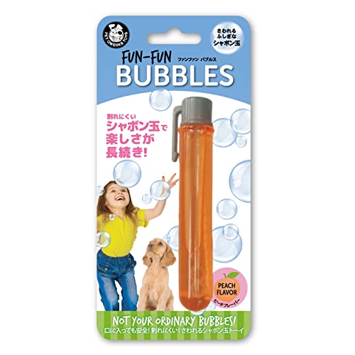 Pet Qwerks Incredibubbles Interactive Pet Toys - Long Lasting Edible Bubbles for Dogs & Cats - Peach Flavor - 20 ML