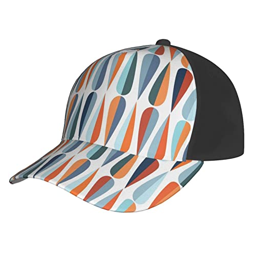 Casquette de baseball noire rétro forme goutte taille unique réglable mixte