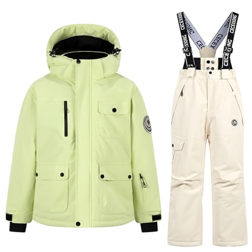 Combinaison de ski enfant thermique anti-infiltration veste et pantalon bavoir ajustables pour luge
