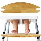 ECOGREDA Baby Bamboo High Chair Accessories Compatible with Antilop IKEA Footrest, Adjustable Foot Rest