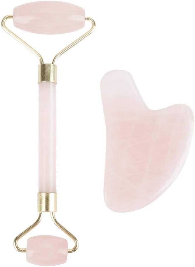 Jade Roller Real Natural Crystal Stone Gua Sha Kit Facial Eyes Massager