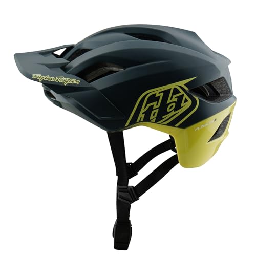 Troy Lee Designs Flowline SE Helmet (2025) MIPS for Mountain Bicyle MTB, Badge Gray/Glo Yellow, X-Large/XX-Large