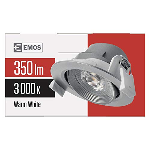 FARETTO INCASSO LED GRIGIO DA SOFFITTO 5W OCCHIO DI BUE 90X43.5 MM TIPO DI LUCE BIANCO CALDO
