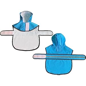 Dog Raincoat Waterproof Reflective Slicker - Lightweight Breathable Hooded Poncho Rain Coat Jacket with Adjustable Belly Strap and Leash Hole for Small Medium Large Dogs (Small, Blue) Dog Raincoat Waterproof Reflective Slicker Lightweight Breathable Hooded Poncho Rain Coat Jacket with Adjustable Belly Strap and Leash Hole for Small Medium Large Dogs Small Blue