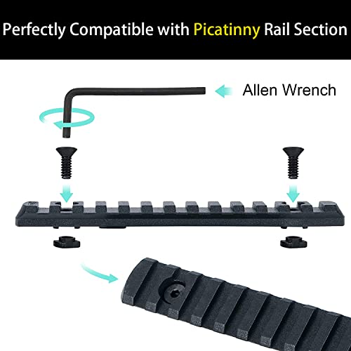 Pecawen Picatinny Rail Section Polymer 5,7,9,11 Slot Picatinny/Weaver Rail Single Picatinny Rail Ultralight Rail #TOP3
