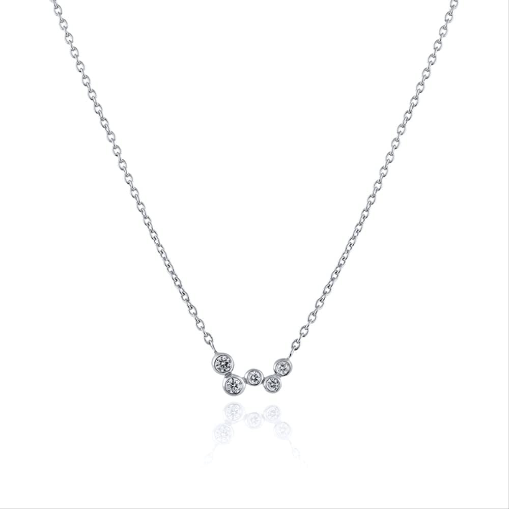 Geometry Diamond Real 925 Necklace for Women Pendant Chain bijoux Collar