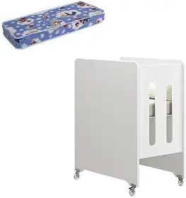 Berço Americano Evolution 4 em 1 Branco Acetinado com Colchão Mini - Reller