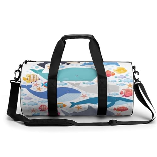 Sac de voyage motif dauphin et requin pour le camping et les week-ends