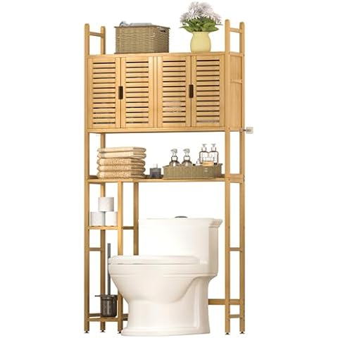 Cozivolife Bamboo Over Toilet Storage Cabinet Cover