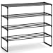 SONGMICS 4-Tier Shoe Rack 20 Pairs Metal Shoe Tower Shelf Storage Organizer Cabinet 35.6 x 11.9 x 33.3 Inches Black ULSA14BK