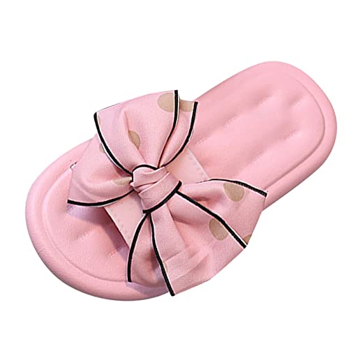 Unisex Kids Toddler Slippers Boys Girls Shoes Slides Slip On Bow Sandals Beach Pool Water Comfort (Red, 10 Toddler)