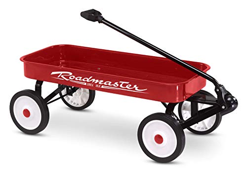 Roadmaster Kids And Toddler Classic 34-Inch Steel Pull Wagon, 8-Inch Wheels, Red/Black #TOP4