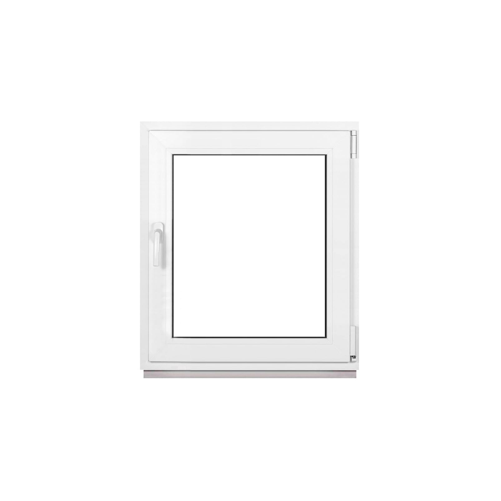 Framex Finestra in Plastica Bianca Larghezza x Altezza 70 x 85 cm (700 x 850 mm) Doppi Vetri (32 mm), Anta-Ribalta, Girevole DIN Destra – Premium