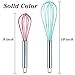 Webake 8 Inch and 10 Inch Silicone Whisk Set of 4, Egg Beater Whisk Balloon Egg Sauce Whisk with 6 Wires, French Whisk Stainless Steel Mini Silicone Whisk for Nonstick Cookware,Solid Color