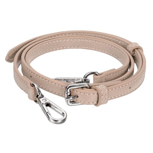 Image of uxcell Leather Bag Strap Replacement Adjustable Crossbody Bag Straps Conversion for Shoulder Bag Handbag Purse, Apricot, Silver Buckle