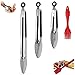 Pinzas para Barbacoa, Juego de Pinzas para barbacoas de Cocina de Acero Inoxidable3 piezas- 7,9,12 Pulgadas, Pinzas para Parrilla de Inoxidable para Hornear, Ensaladas, Buffet, Barbacoa,Cocina