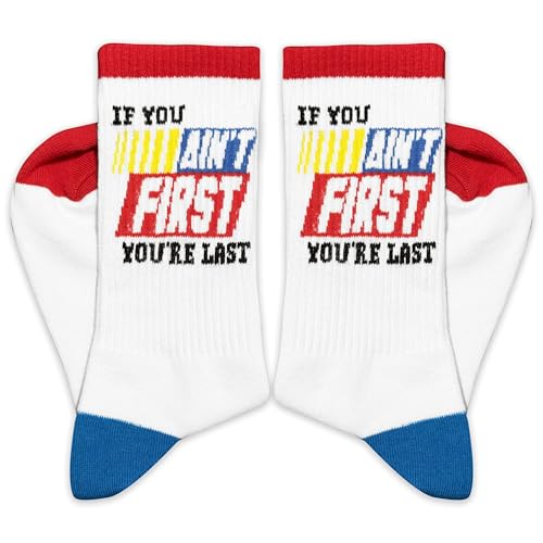 XZMBQ Funny Racing Socks–If You Ain’t First You’re Last-Race Socks