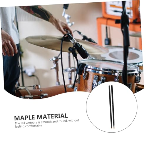 2 pares de baquetas de percusión de madera negra de arce, agarre ergonómico, superficie lisa, ligeras para principiantes y práctica miniatura 6