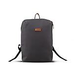 AirCase Premium Canvas Backpack fits Upto 15.6″ Laptop, Lightweight & Easy to Clean, Spacious Bag for Office/Travel/College, Men & Women, Grey- with Warranty