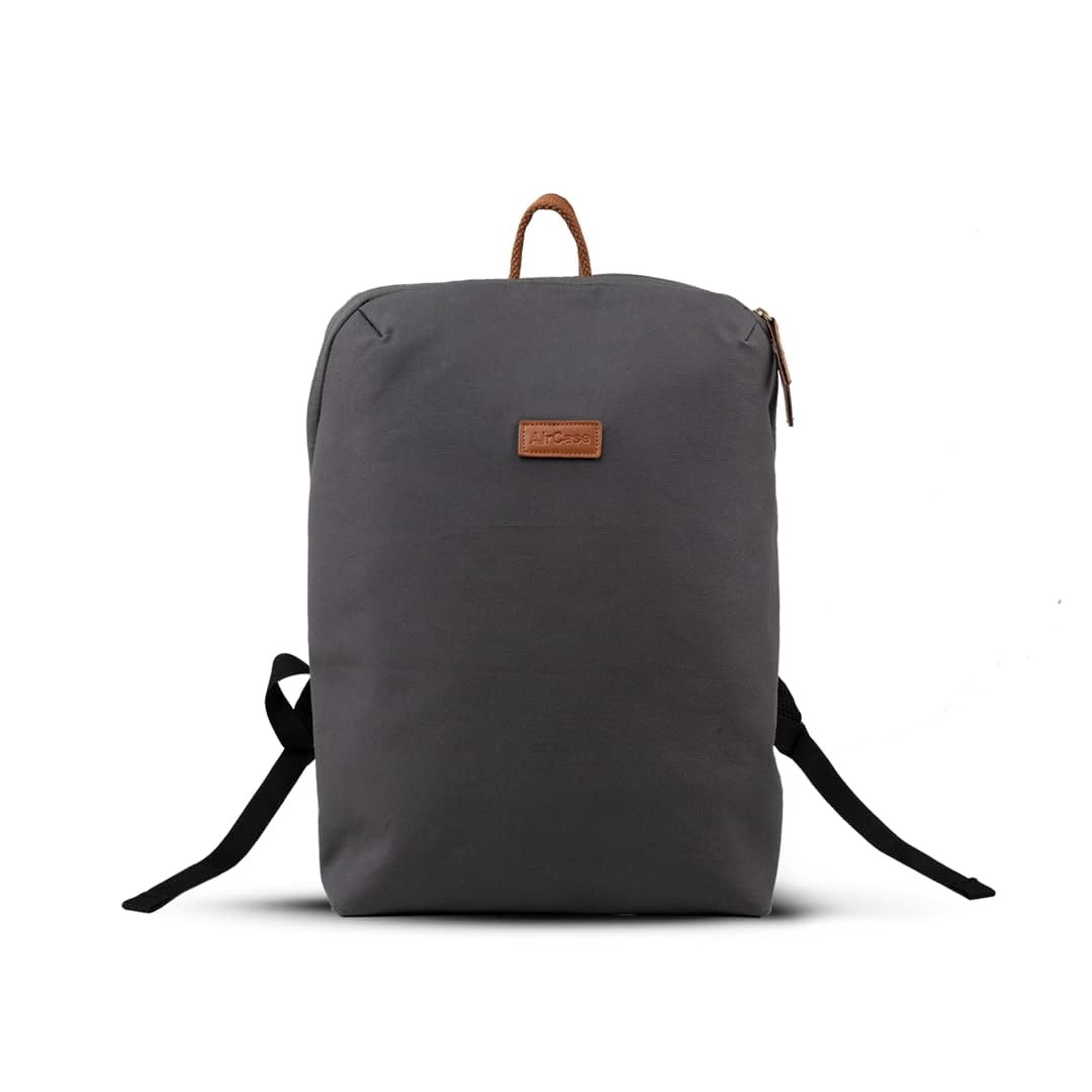 AirCase Premium Canvas Backpack fits Upto 15.6" Laptop, Lightweight & Easy to Clean, Spacious Bag for Office/Travel/College, Men & Women, Grey- with Warranty (B0B2PCCXMN) Amazon Price History, Amazon Price Tracker