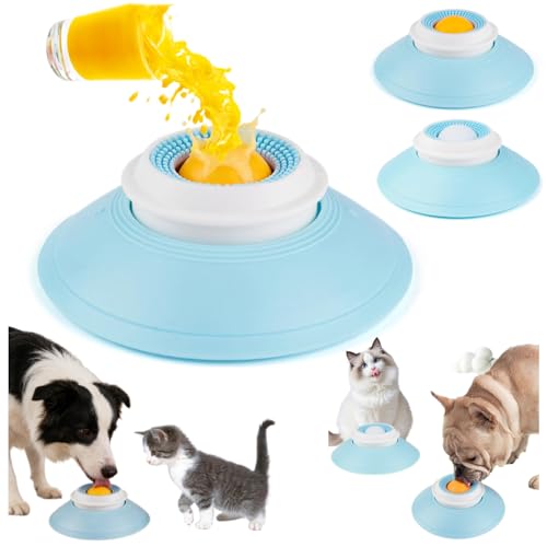 Dog Cat Licks Toys for Liquid Food, 2026 New Non-Slip Dog Lick Bowl Toys, Anxieties Relief Slow Feeder Dog Lick Ball Treat Dispenser (Orange Ball)