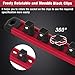 WORKPRO Magnetic Socket Organizer, 3/8-Inch Drive Aluminum Alloy Sockets Rail, Heavy Duty Sockets Holder, Socket Rack Kit 3/8-Inch x 10 Clips (Red)