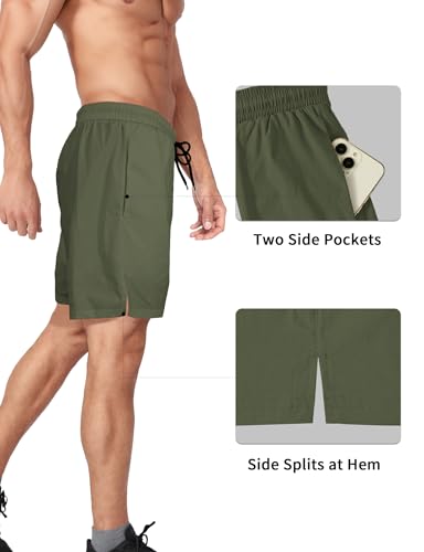 Buauty 2 Pack Mens Athletic Shorts 5 Inch Inseam Workout Gym Running Shorts for Men Quick Dry Lightweight Summer Shorts3