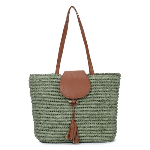 Freiesoldaten Borsa Tote Estiva in Paglia da Donna Grande Borsa