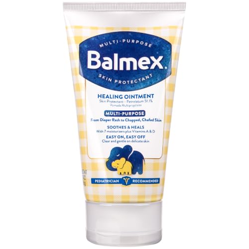 Balmex Multi-Purpose Healing Ointment & Skin Protectant for Diaper Rash and Chafing, with Petrolatum, 7 Moisturizers and Vitamins A&D, Pediatrician Recommended and Paraben-Free, 3.5oz