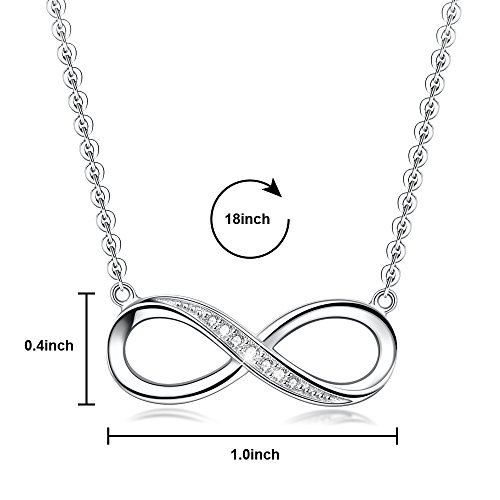 Infinity Pendant Necklace for Women, 925 Sterling Silver Love Heart Necklace Fine Jewelry4